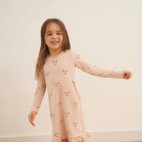 Long Sleeved Ruffled Sleep Dress