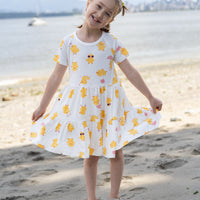 Bamboo Tiered Jersey Dress w Bloomer