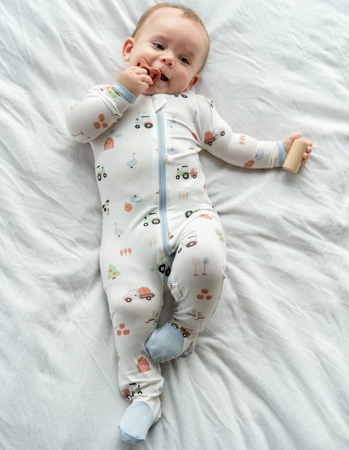 Bamboo Footed Sleeper - 2 Way Zipper