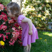 Bamboo Flutter Sleeve Tiered Dress