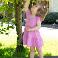 Bamboo Flutter Sleeve Tiered Dress