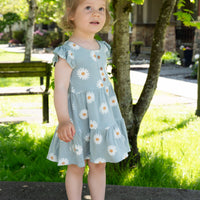 Bamboo Flutter Sleeve Tiered Dress