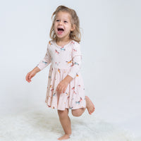 Bamboo Long Sleeve Flare Dress