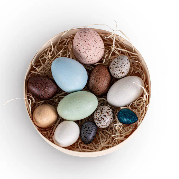 Set of Wooden Decorative Eggs