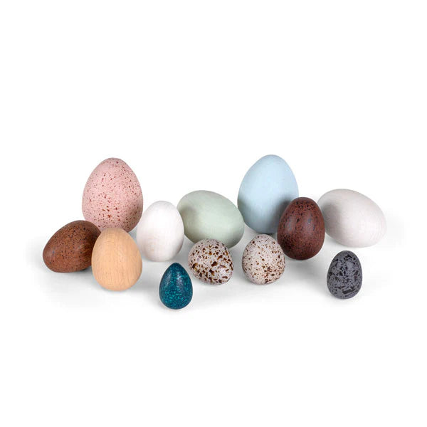 Set of Wooden Decorative Eggs