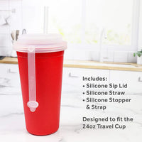 24 oz Tumbler Lid and Straw