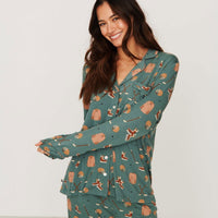 Ladies Collared Pajama Set