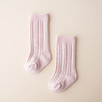 Bamboo Cable Knit Knee High Socks