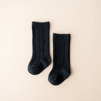 Bamboo Cable Knit Knee High Socks