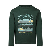 Boys Long Sleeved Green Mountain Top