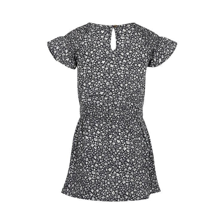 Girls Dark Blue Floral Dress