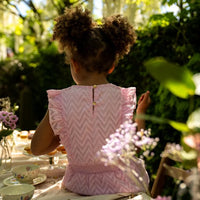 Girls Pink Sleeveless Ruffle Dress