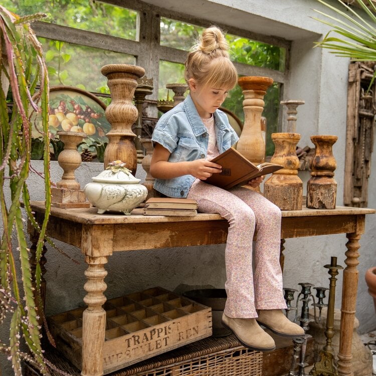 Girls Floral Flared Leggings