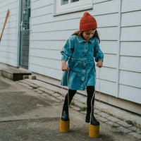 Girls' Denim Button Dress