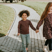 Girls' Long Sleeve Ribbed Top