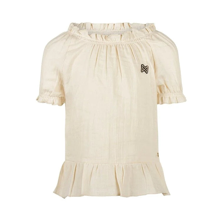 Girls White Muslin Top