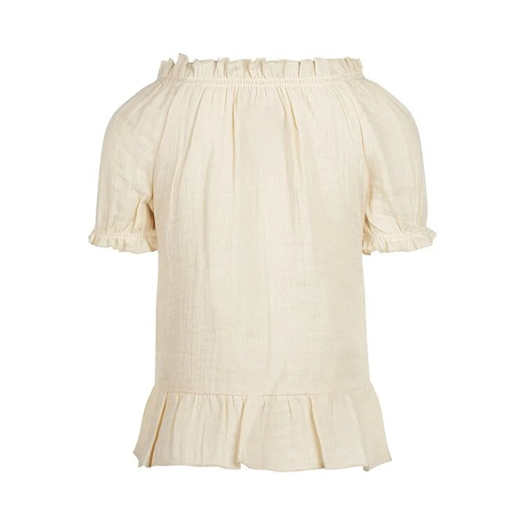 Girls White Muslin Top