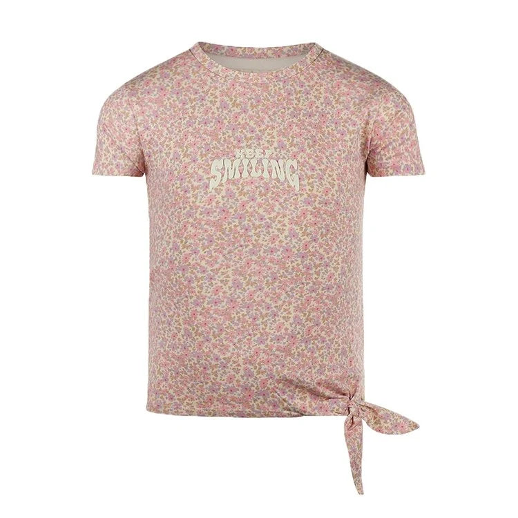 Girls Floral Bow Top