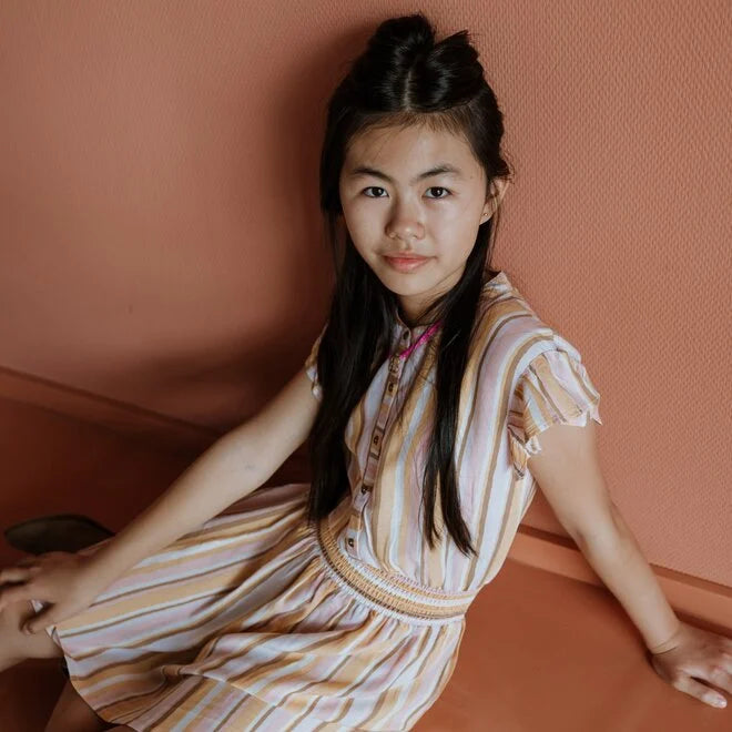 Girls Multicolour Striped Dress