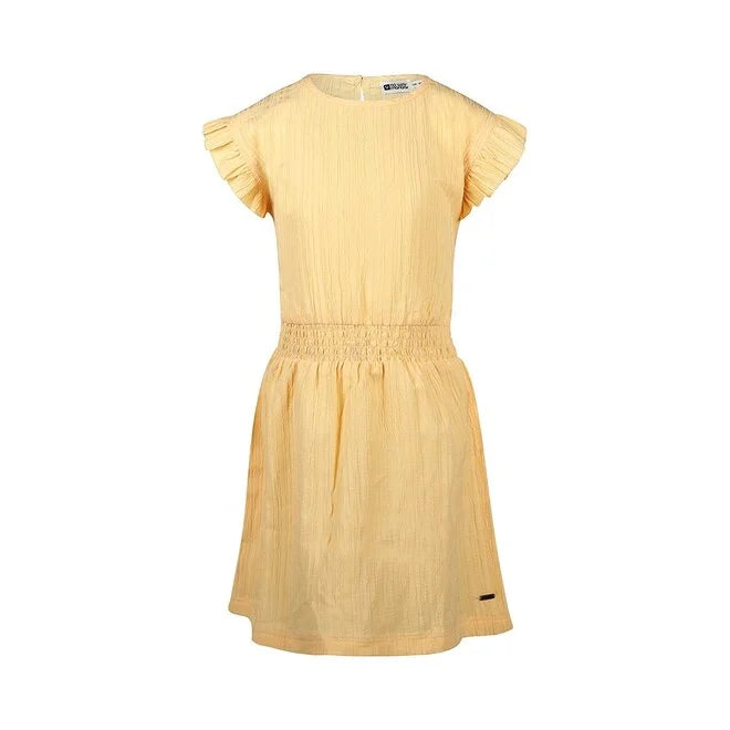 Girls Soft Yellow Ruffle Dress