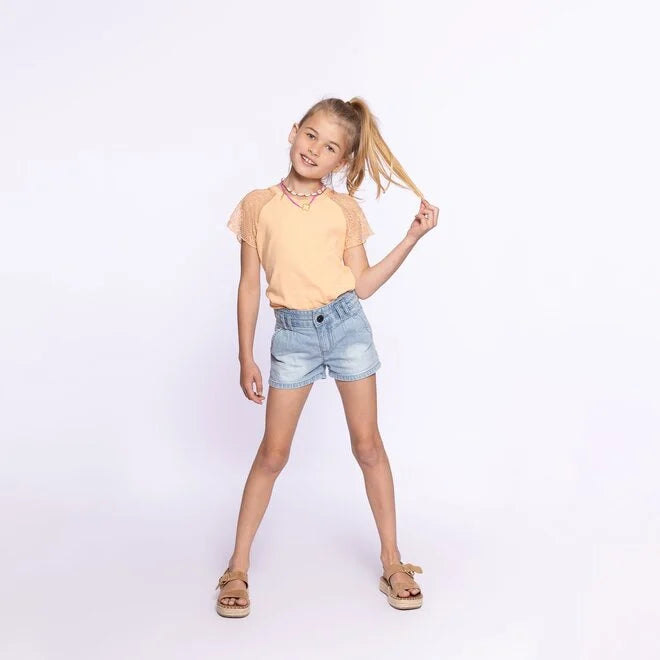 Girls Lace Sleeved T-Shirt