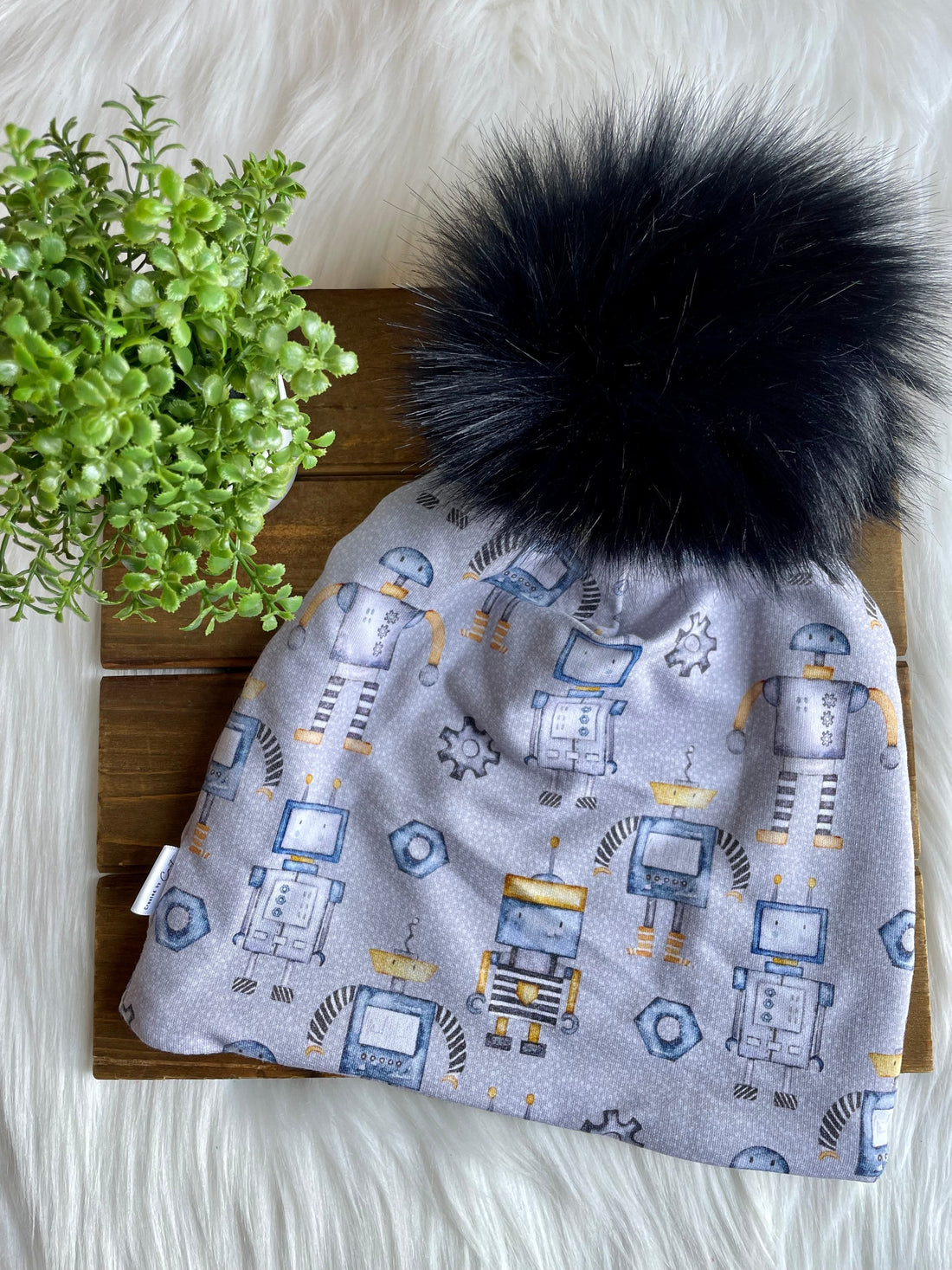 Bamboo Terry Beanie with Pom Pom