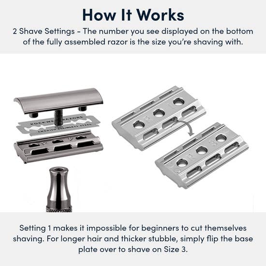 Stainless Steel 2C Double Edge Safety Razor