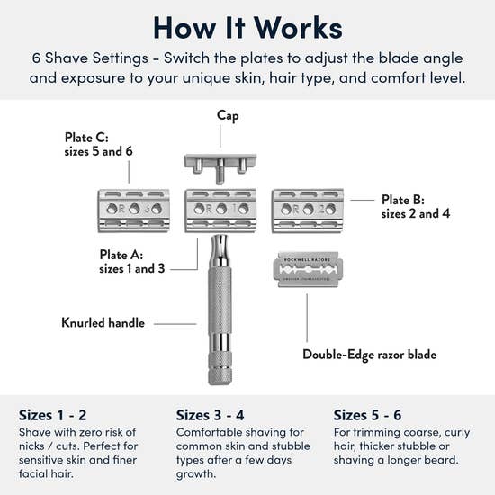 Stainless Steel 6C Double Edge Safety Razor