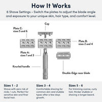 Stainless Steel 6C Double Edge Safety Razor