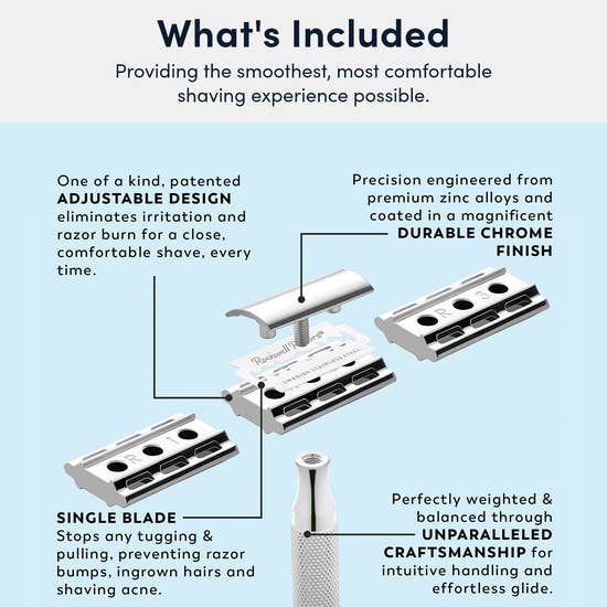 Stainless Steel 6C Double Edge Safety Razor