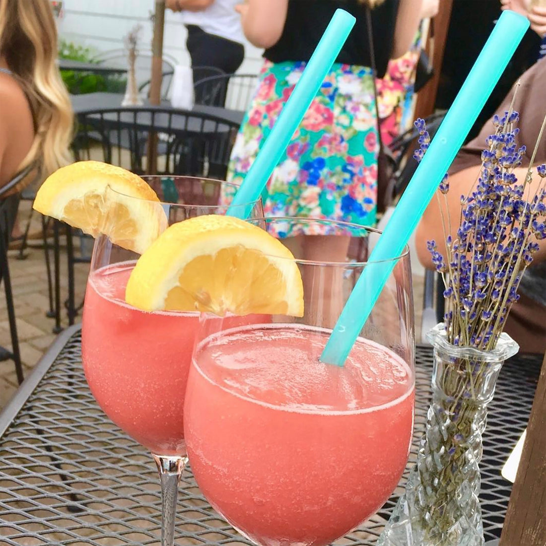 Extra Wide Silicone Straw in Tin