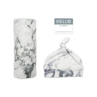 Hello World Swaddle & Knotted Hat Set
