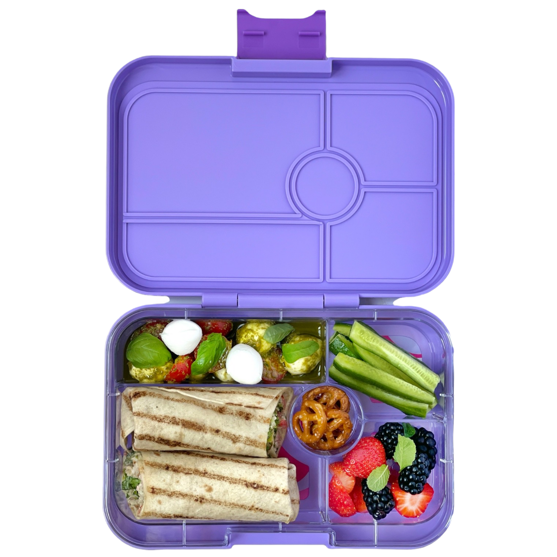 Leakproof Yumbox Tapas Bento Lunch Box - 5 Compartment - True Blue with Groovy Tray