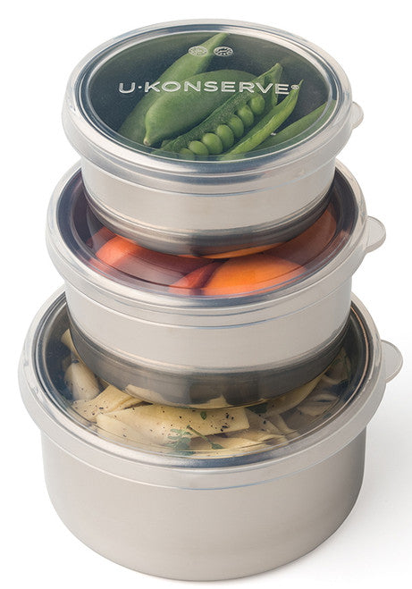 Round Food Storage Containers with Silicone Lid