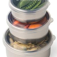 Round Food Storage Containers with Silicone Lid