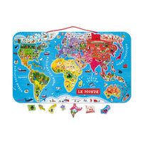 French Magnetic World Puzzle Map