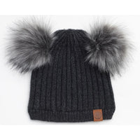 Double Pom Pom Knit Winter Hat