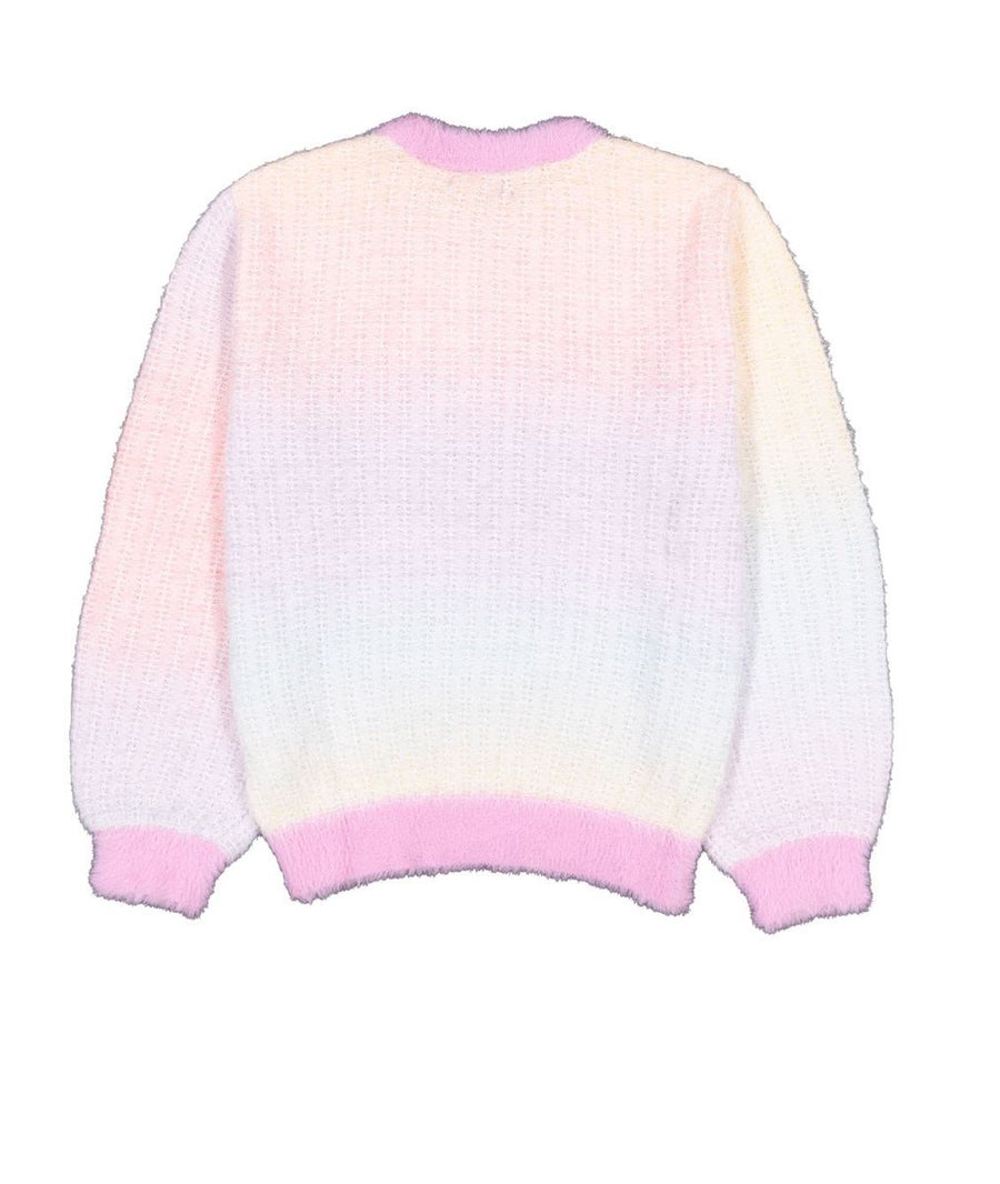 Girls Long Sleeve Crewneck Rainbow Gradient Sweater