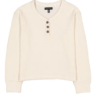 Girls' Long Sleeved Super Soft Thermal Knit Henley