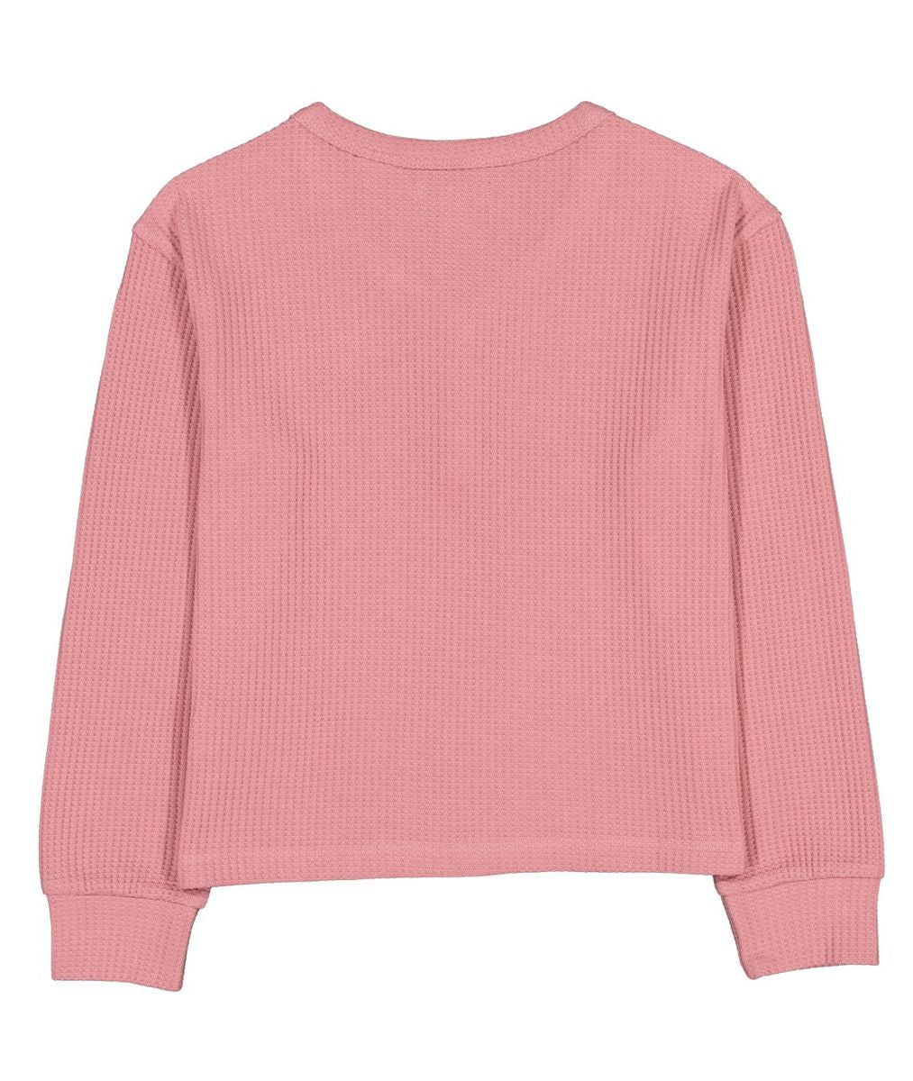 Girls' Long Sleeved Super Soft Thermal Knit Henley
