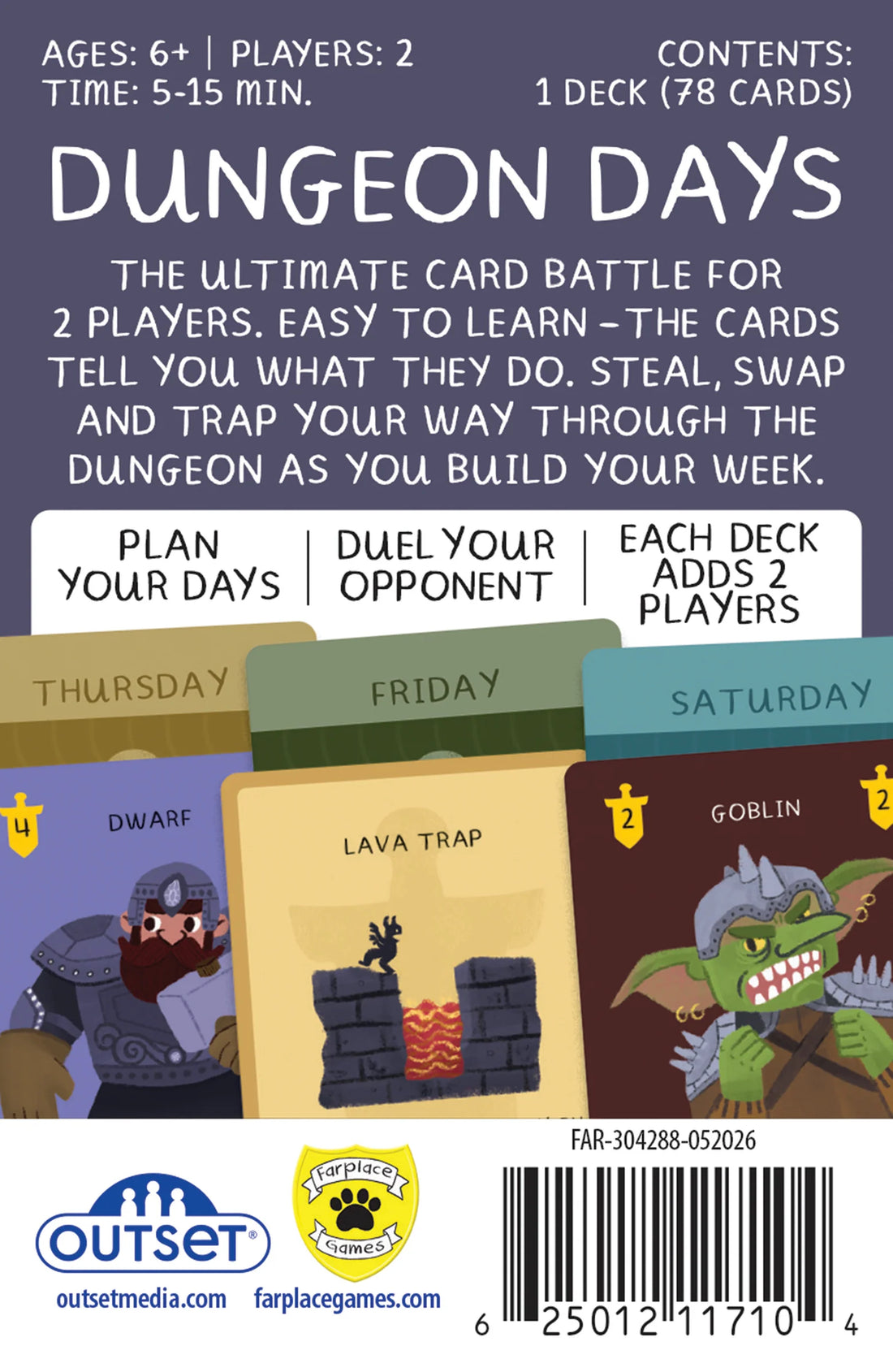 Days Card Game : Dino, Zombie Or Dungeon
