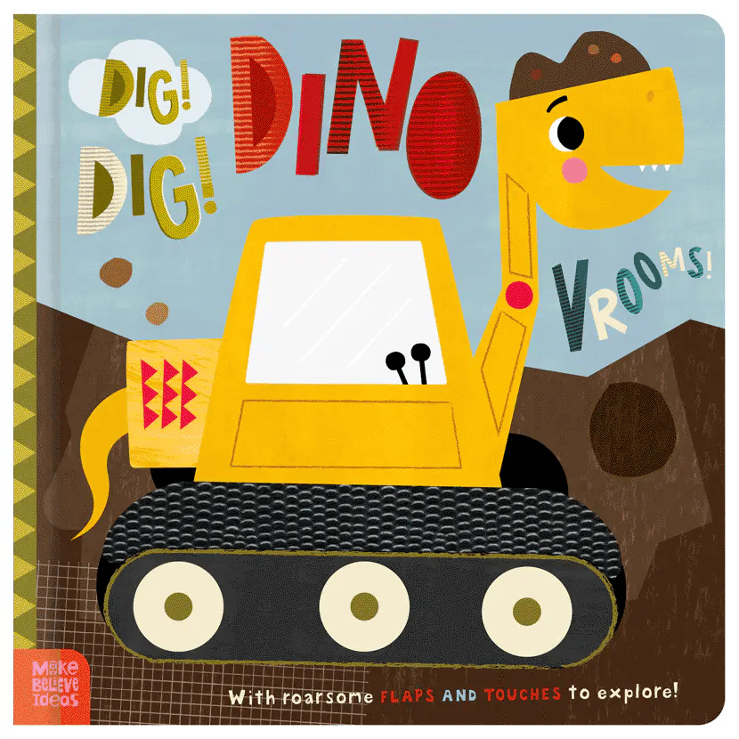 Dig! Dig! Dino Vrooms! Board Book