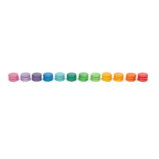 Wood Coloured Coins 36pcs (12 colours)