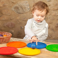 Wood Coloured Plates 6pcs