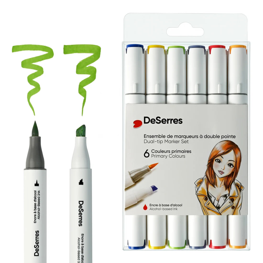 Alcohol Dual Tip Marker Set 6pk