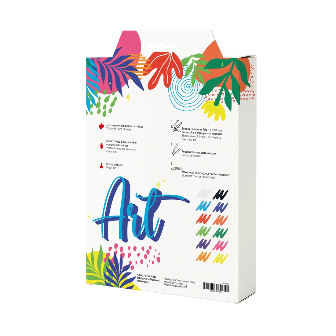 Brush Tip Acrylic Markers - 12 pc