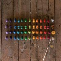 Wood Mandala Rainbow Eggs - 36pc