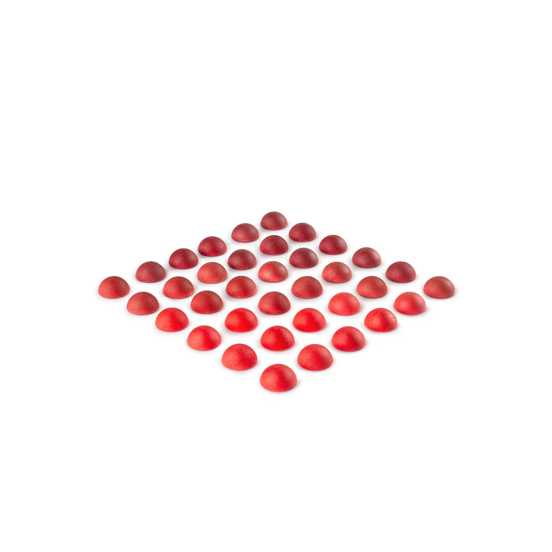 Wood Mandala Half Spheres Reds