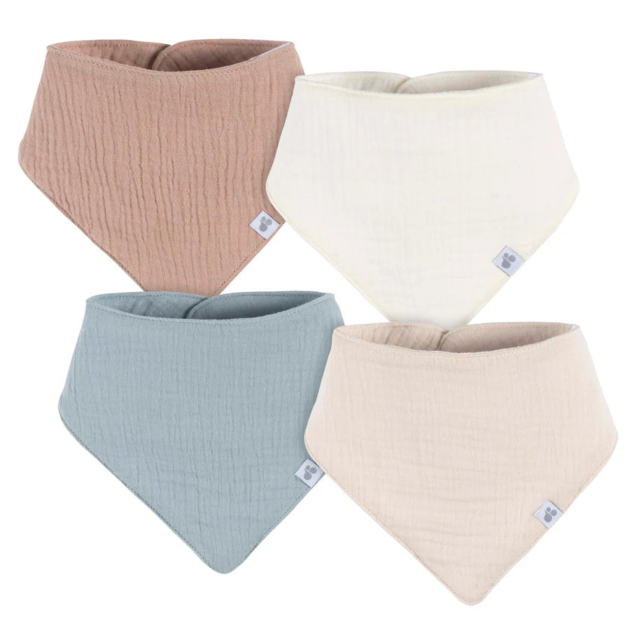 Baby 4 Pack Muslin Bandana Bibs