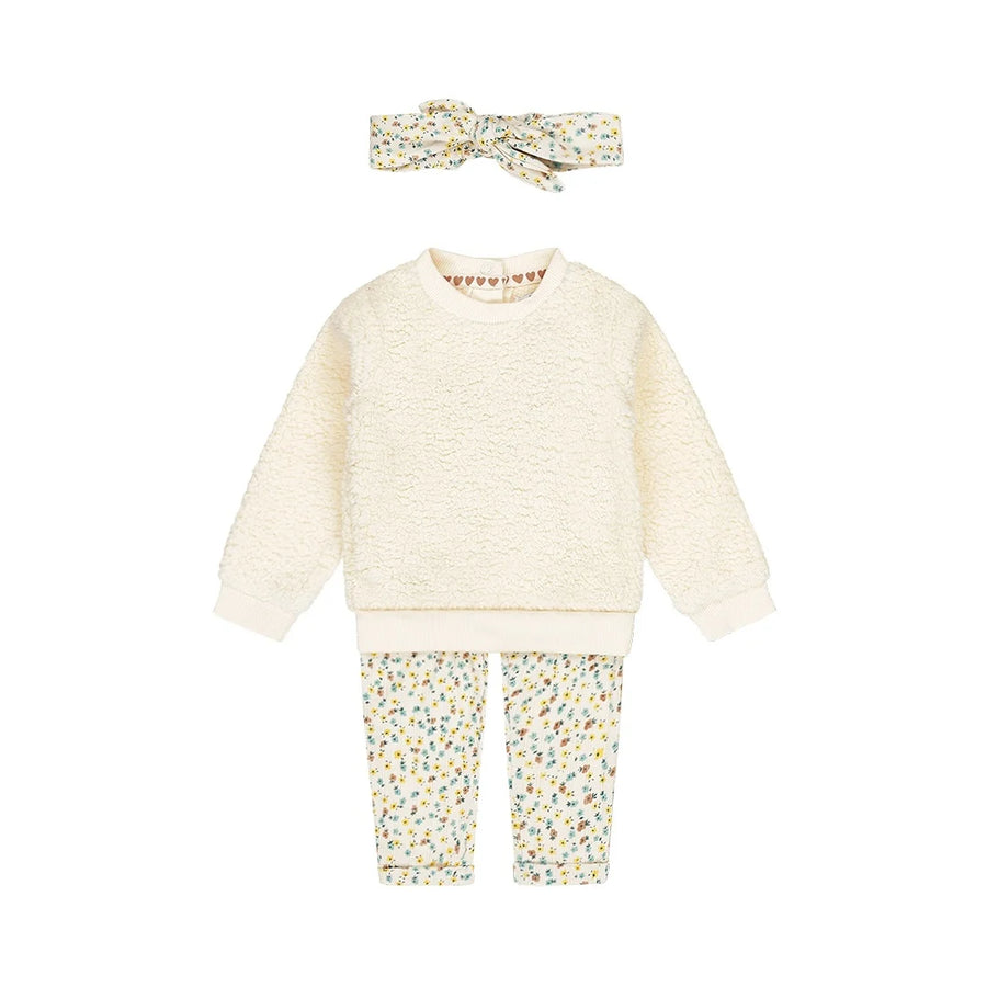 Baby Girls 3 piece Teddy Floral Set